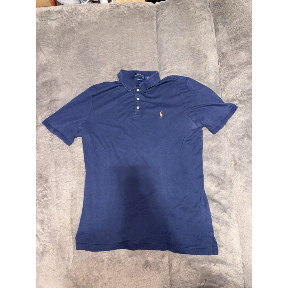 Polo Ralph Lauren Polo Shirt Mens Large Navy Cotton Mesh